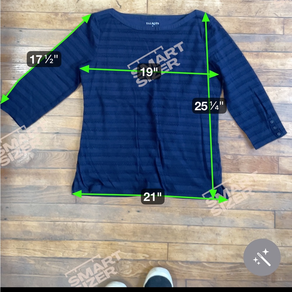 Talbots Women's Top Medium Navy - Picture 6 of 6